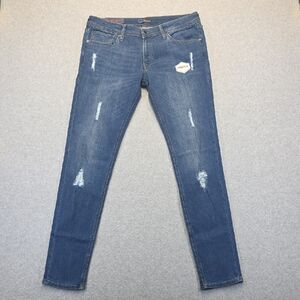 Regal Exchange Men’s Slim Straight Jeans 36x34 Distressed Stretch Denim